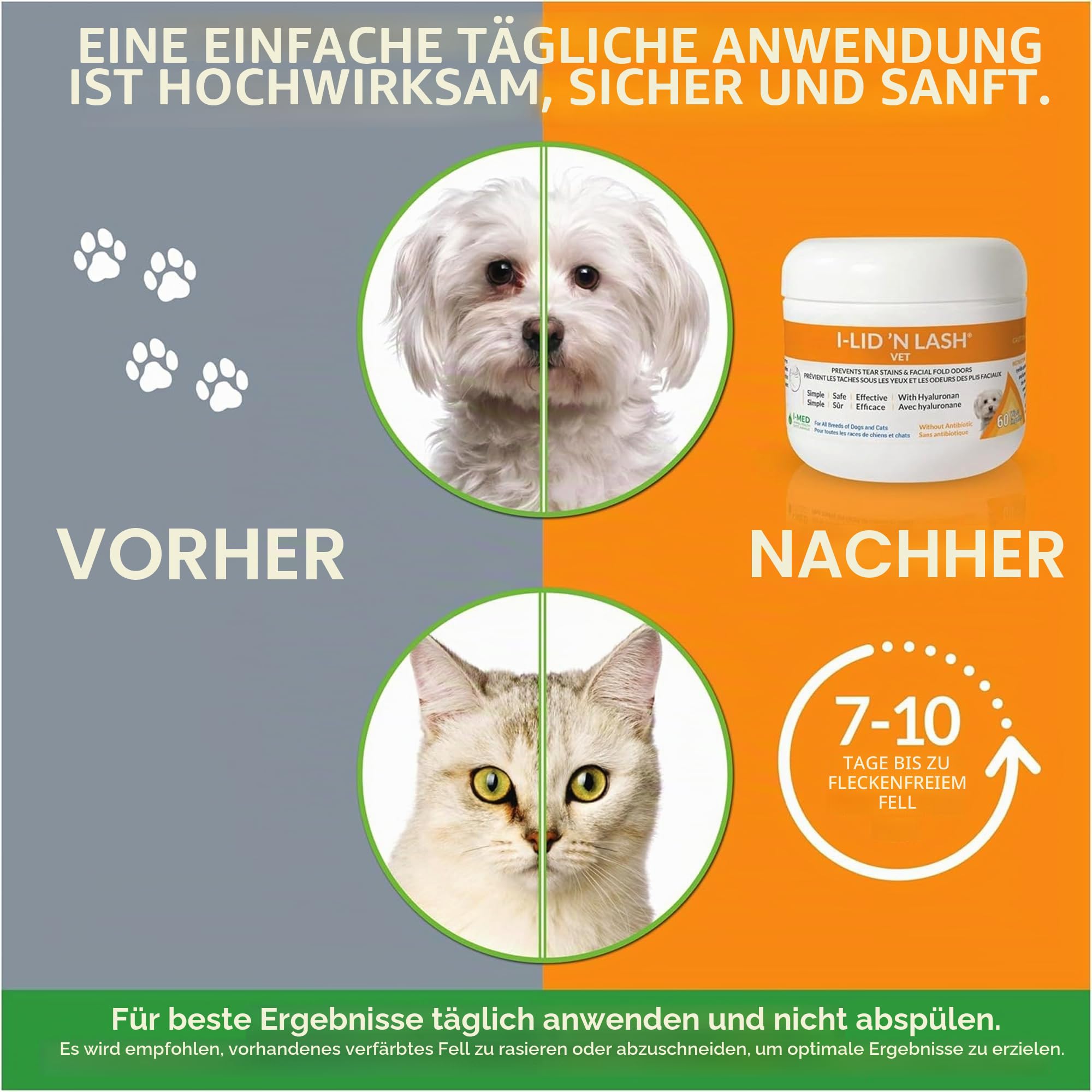 i-lid 'n Lash Hygiene vet Tücher, 60 Zählen