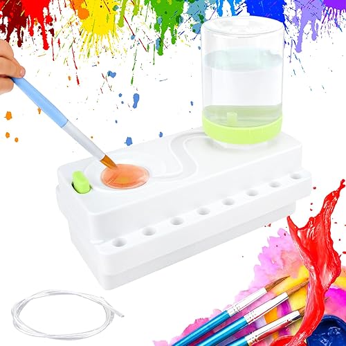 Limpiador de pinceles de pintura - 2023 nuevo soporte para brochas de pintura con drenaje para acrílico, acuarela y pinturas a base de agua,