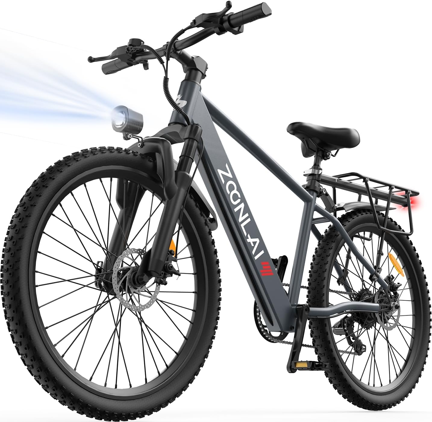 Electric Bike for Adults, 500W Brushless Motor, 40Miles 20MPH Commuting Electric Mountain Bike with 360Wh Removable Battery, 7-Speed, 24" Tires and Front Fork Suspension