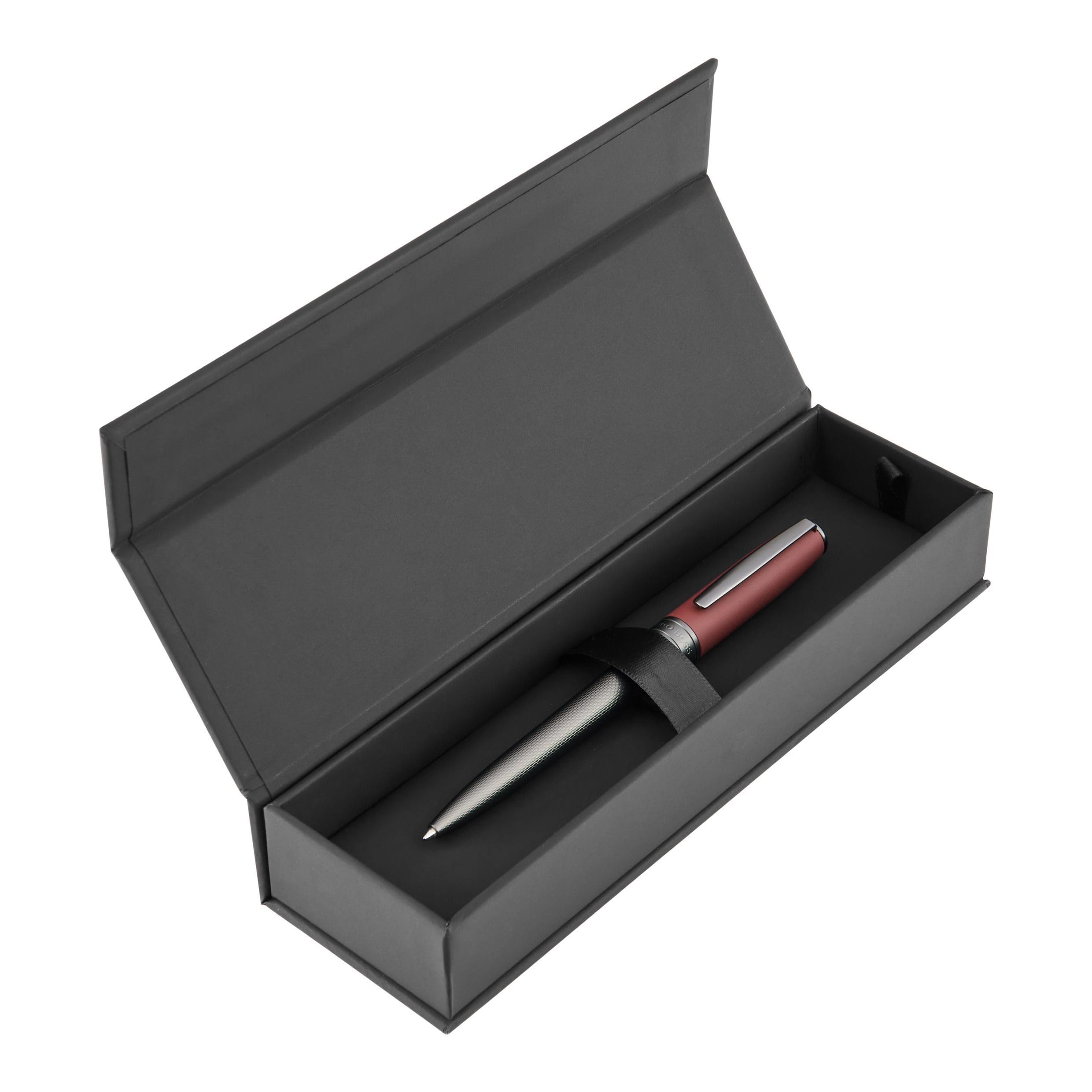 BOSS HUGO Essential Active Długopis z mosiądzu, kolor niebieski, 14 cm, 39 g (czerwony)