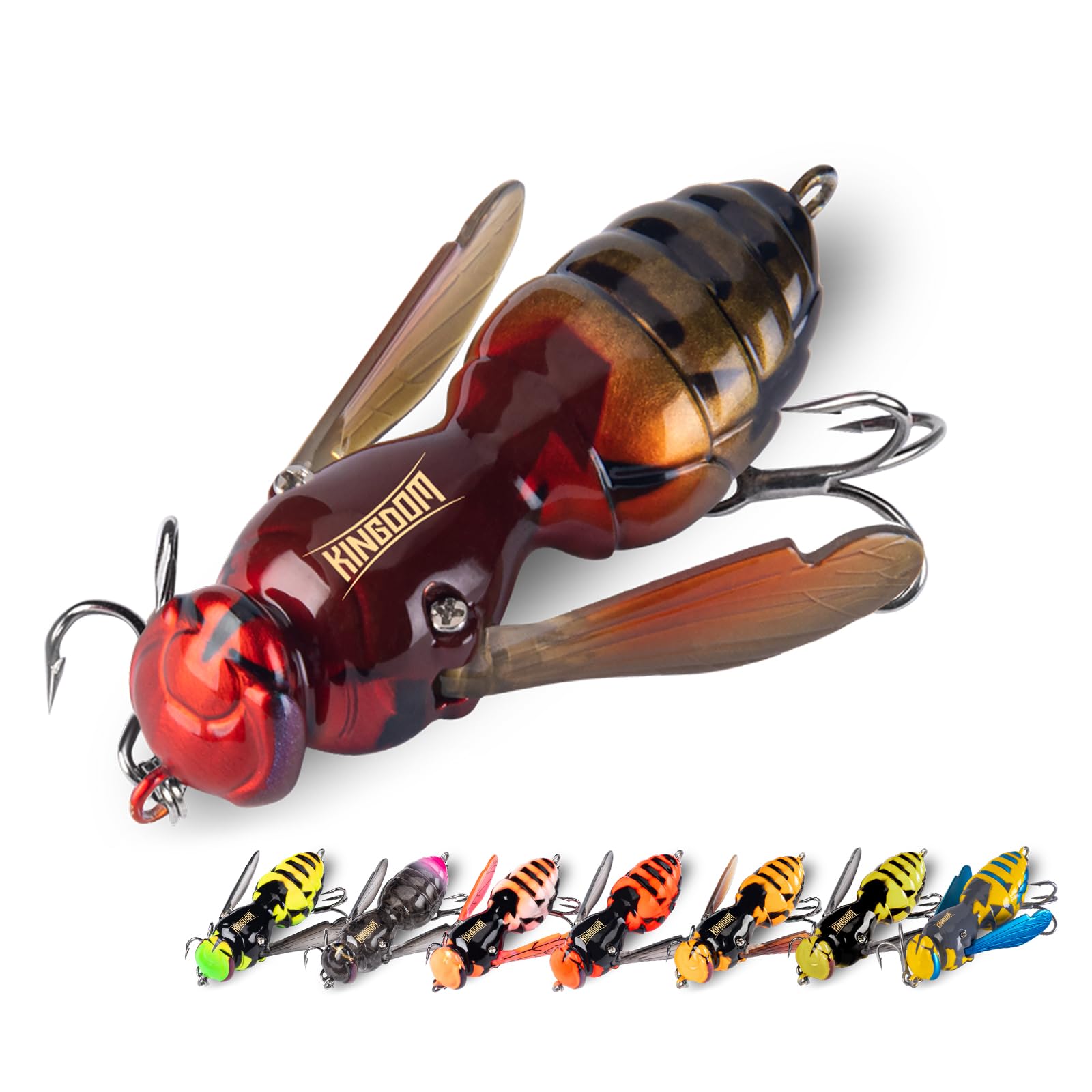 Kingdom Wasp Craw Bait Insect Bionic Floating Fishing Lures Swimbaits Hard Artificial Baits Lure for Freshwater and Saltwater Bass Carp Pike Walleye