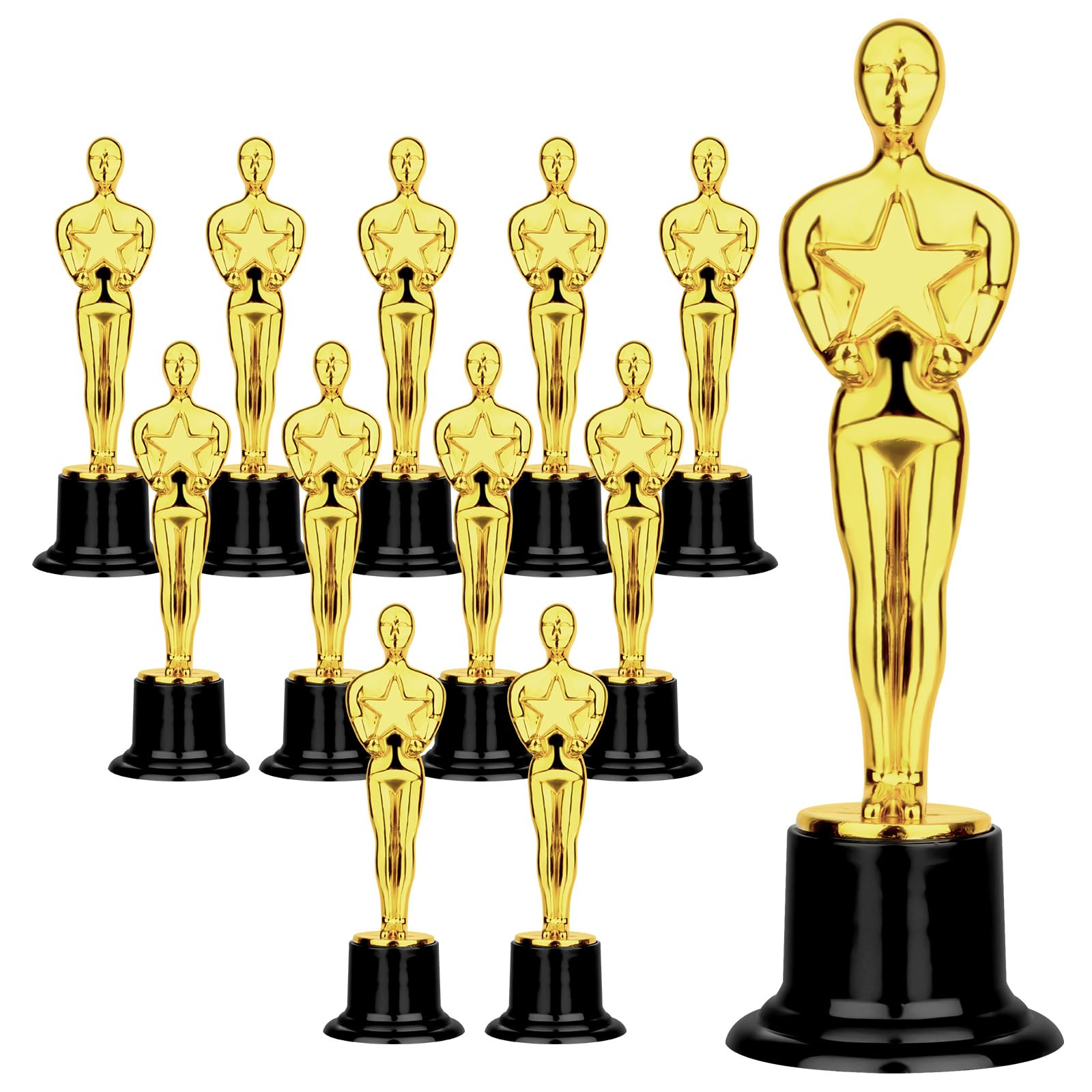 12 Piezas Trofeos para Niños Trofeo de Oro Estatuas Trofeos Plastico Futbol Medallas Futbol para Premios Deportivos de Fútbol Galas Ceremonia de Entrega Fiesta Celebración Deportiva