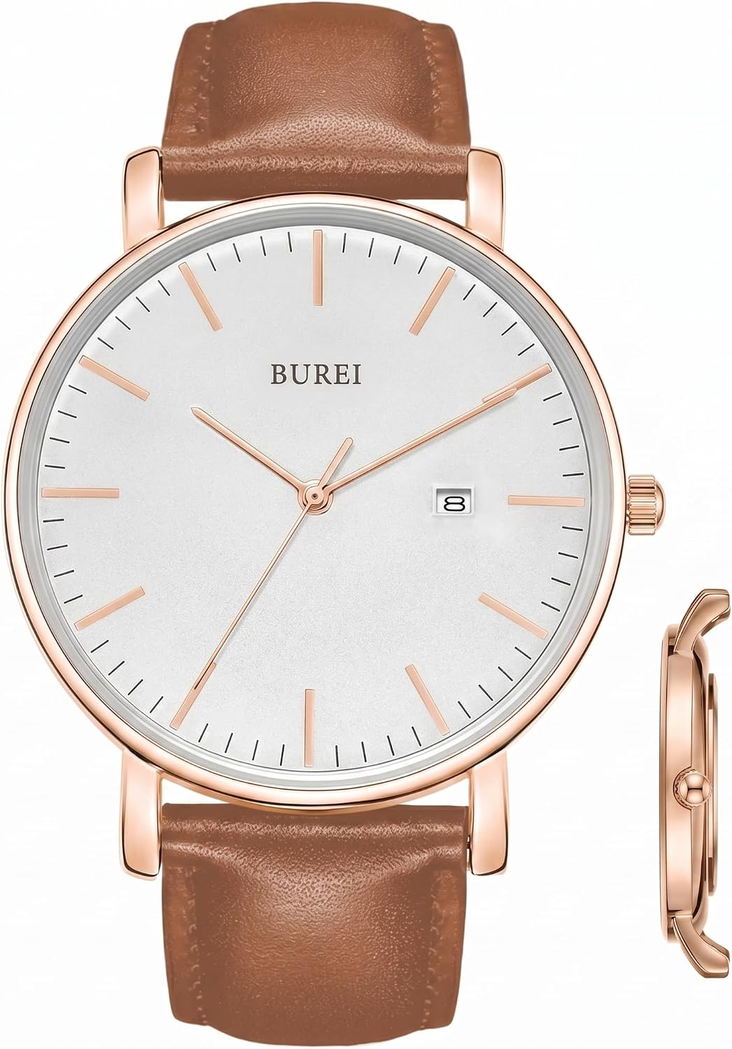 BUREI Men Wrist Watches Fashion Minimalist Thin Analog...