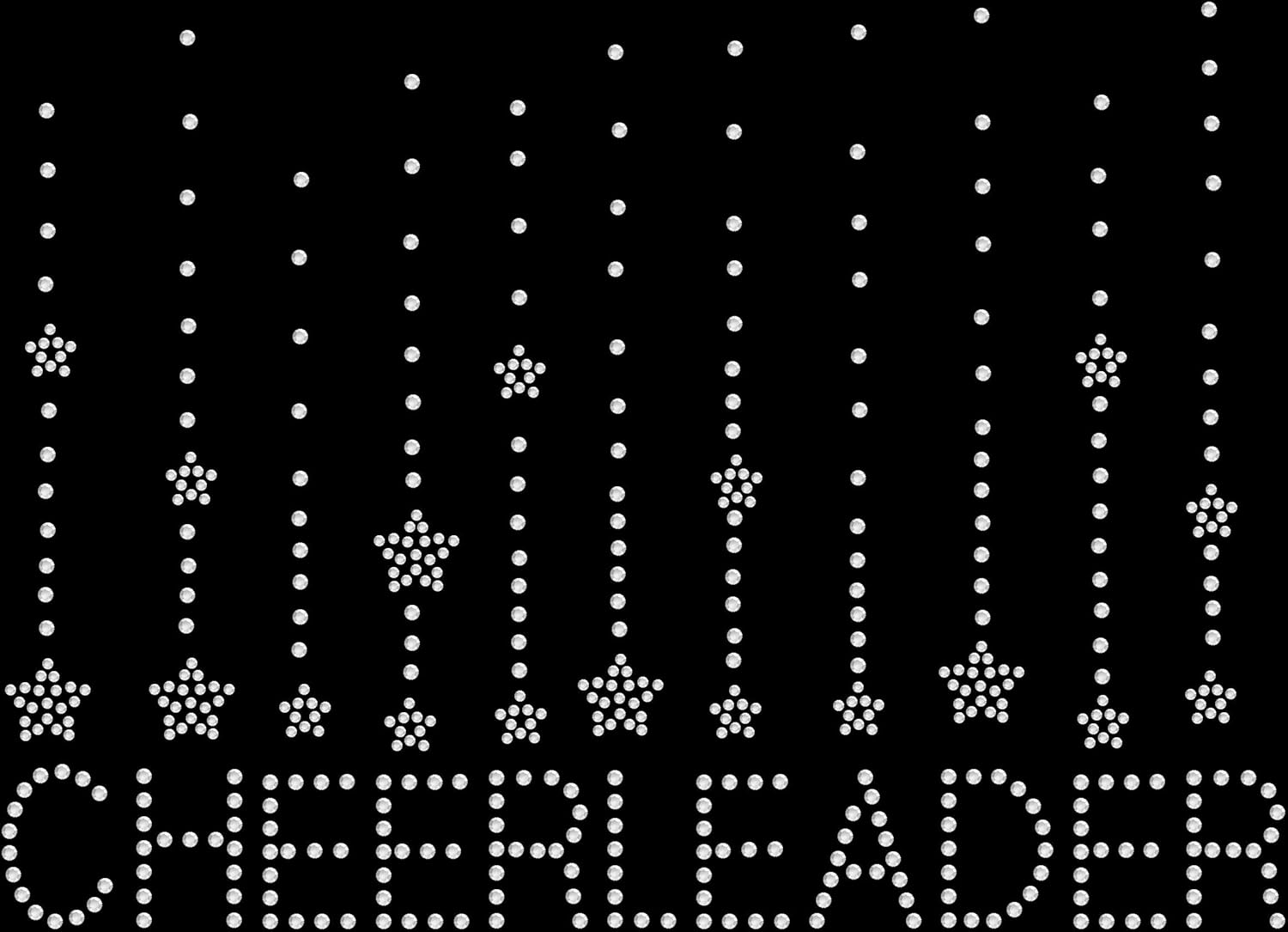 Rhinestone Bling Sparkle Iron On Transfer DIY Cheer Cheerleader Stars White