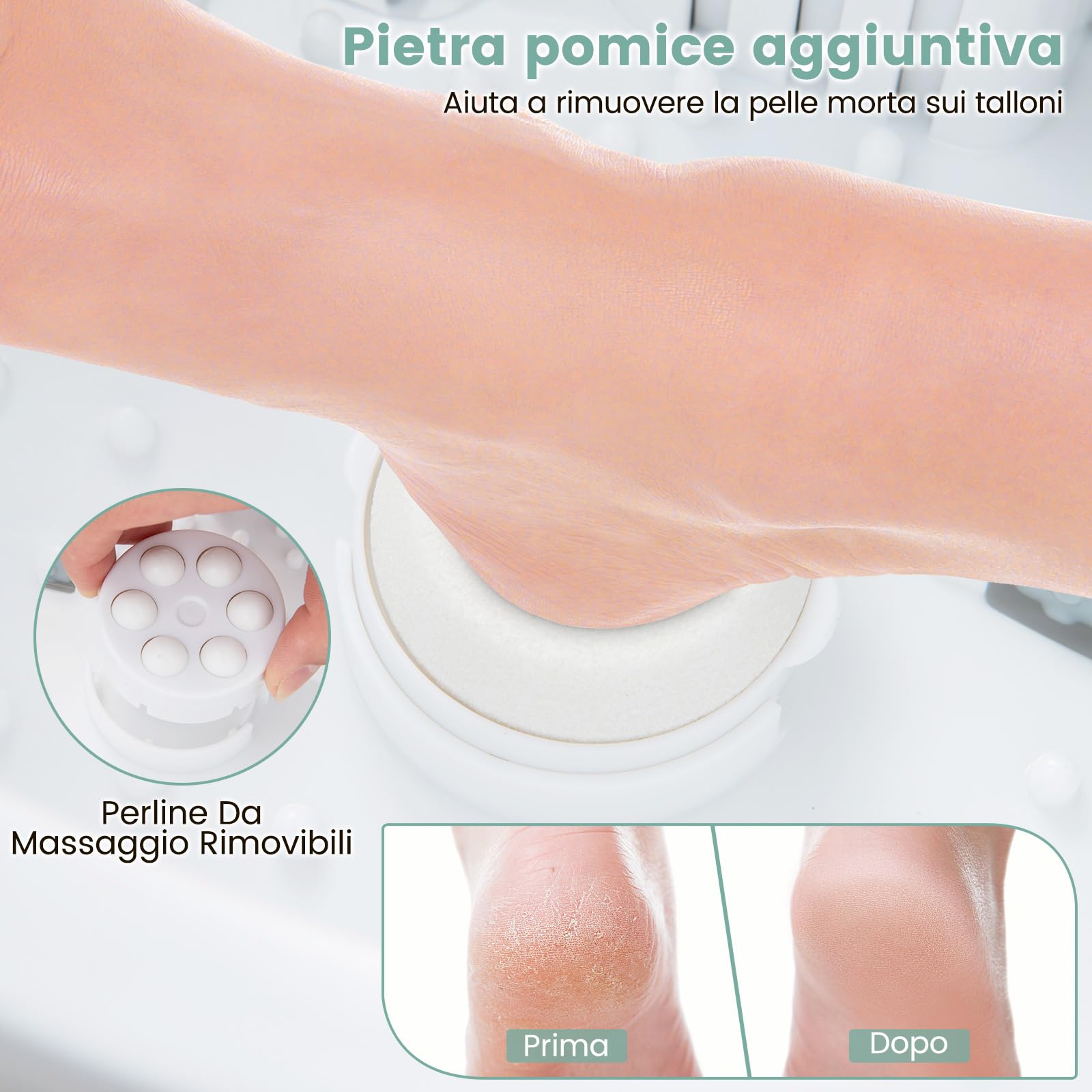 RELAX4LIFE Pediluvio Massaggiatore per Piedi con Rulli Massaggianti, Funzioni Riscaldamento 35℃-46℃, Vibrazioni, Bolle, Pietra Pedicure,Spenimento Automatico 1 Ora,Cavo 183cm,33x39x18cm (Grigio)