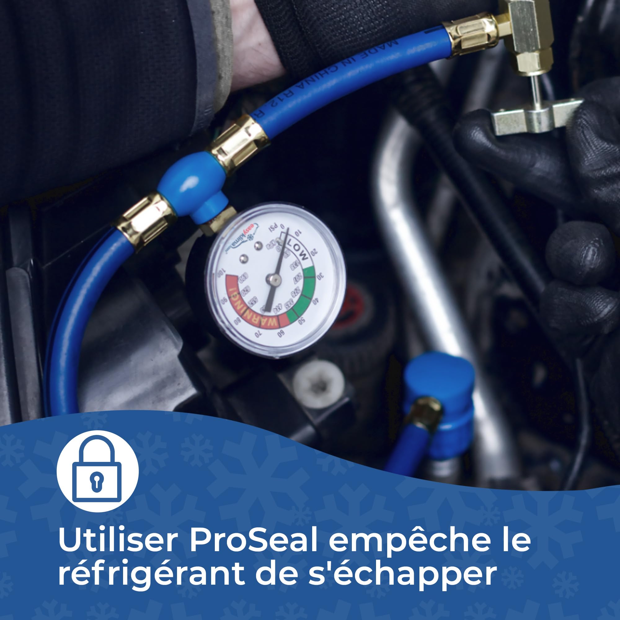 EasyKlima ProSeal Réparation des fuites de climatisation - Mastic non toxique pour les éléments métalliques et en caoutchouc - À faire soi-même, rapidement et facilement - À utiliser avant d'utiliser
