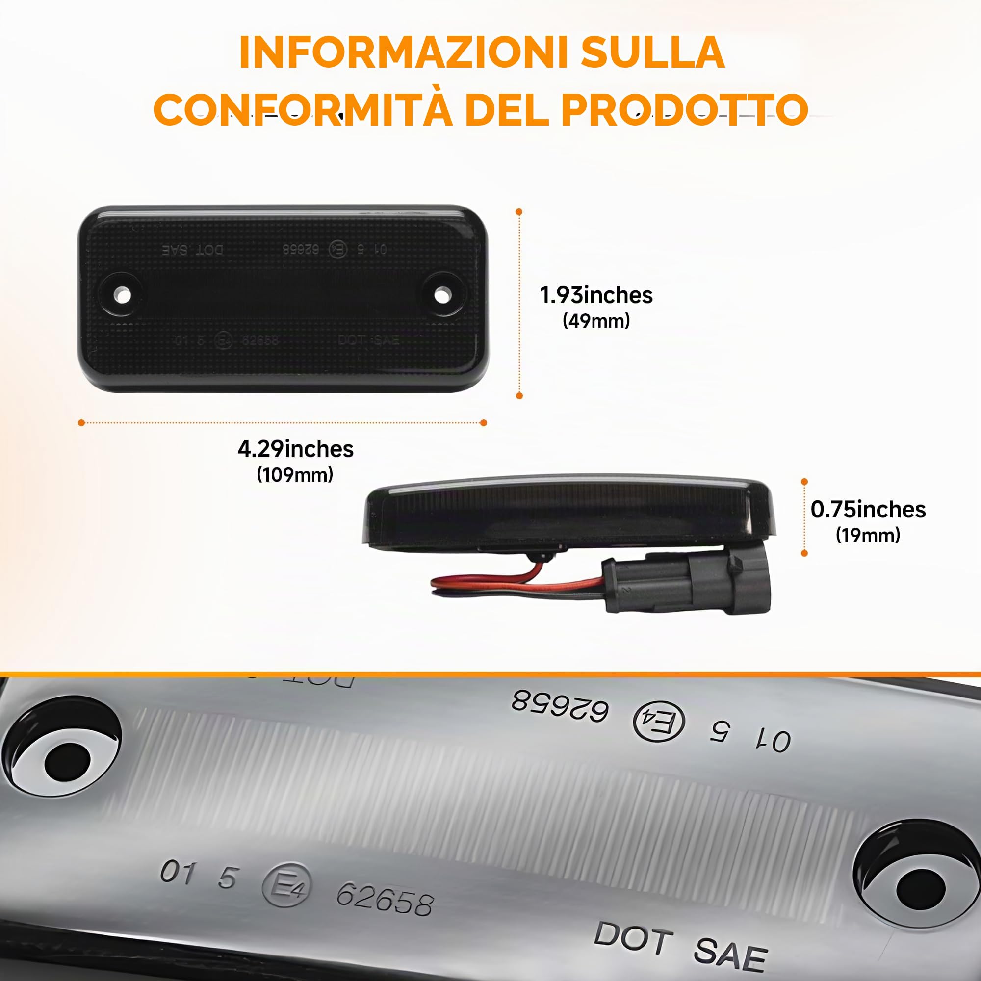 6 pz Ambra Led Liquidazione Indicatore Laterale Indicatori Luce Per Fiat Ducato Citr.oen Jumper Relè Peug.eot Boxer Daily Box Van DAF LFXF CF Fumo Lente LED Segnale di Direzione Lampada