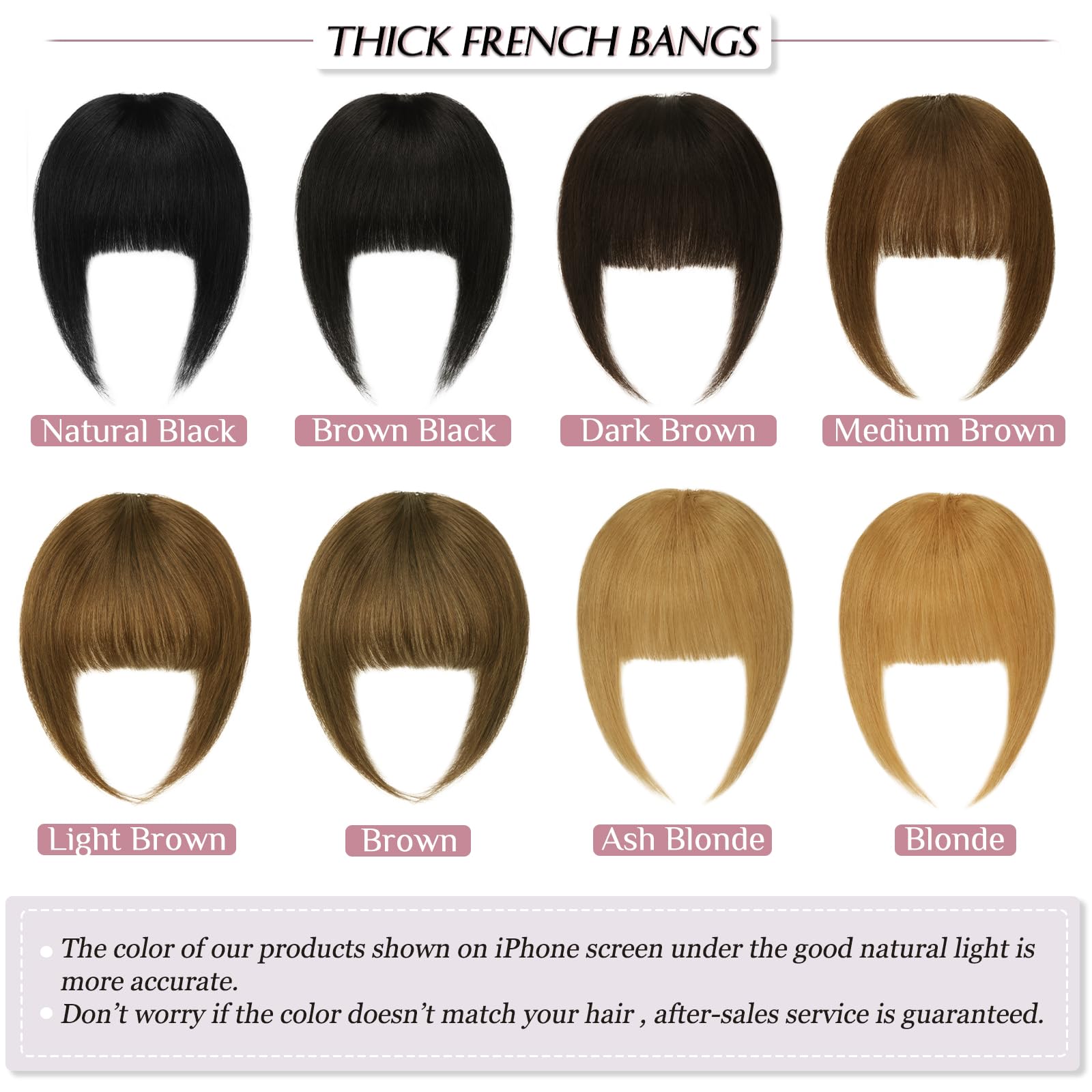 RUWISS Clip in Fringe Bangs Thick Fringe Extensions with Temples - Human Hair for Women - Daily Wear (Light Brown) - Image 4