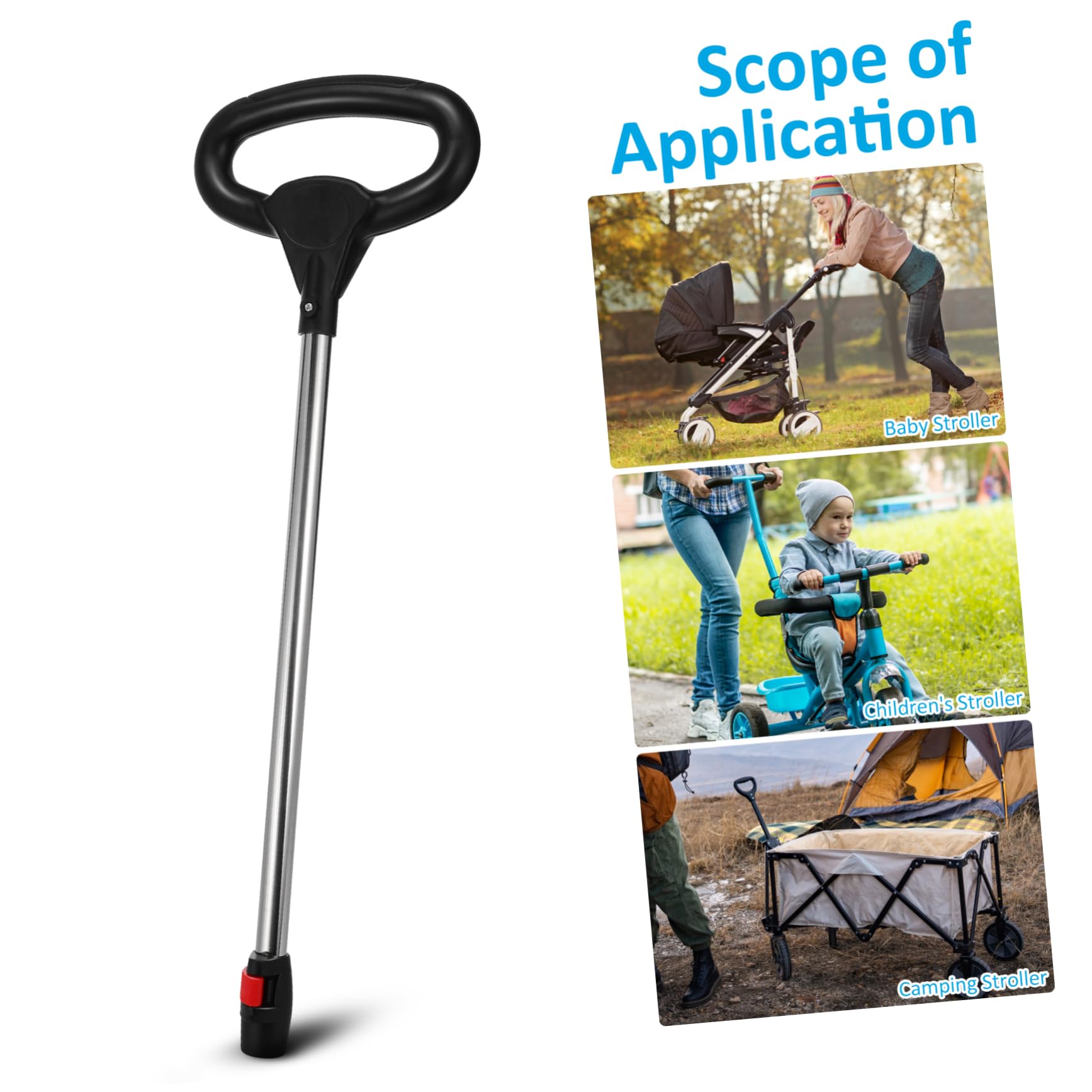 Toddmomy Maniglia Alta Inossidabile Plastica per Acciaio in Passeggino, Bloccaggio Rapido Accessorio Stabilità e Praticità, Diametro 25mm Genitori