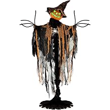 83&rdquo; Animatronics Pumpkin Man with Light-up Eyes, Creepy Sounds, Motion