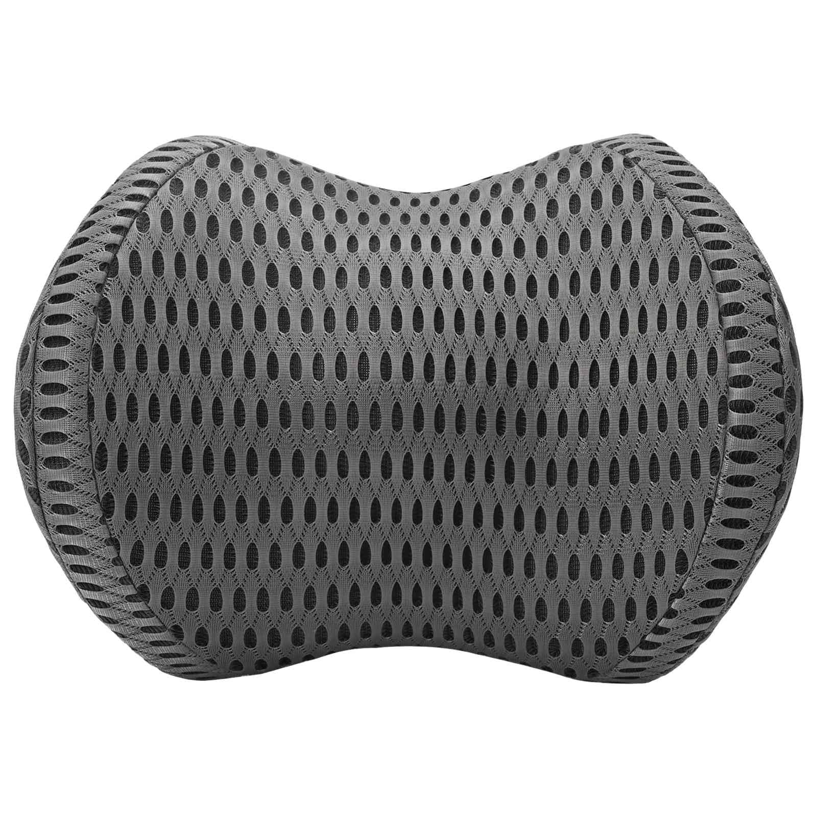 Poduszka pod kark, szara, z pianki Visco, ergonomiczna, oddychająca, 31 x 22 x 13 cm, z pianką memory i zdejmowaną poszewką, do sypialni i komfortu podróży