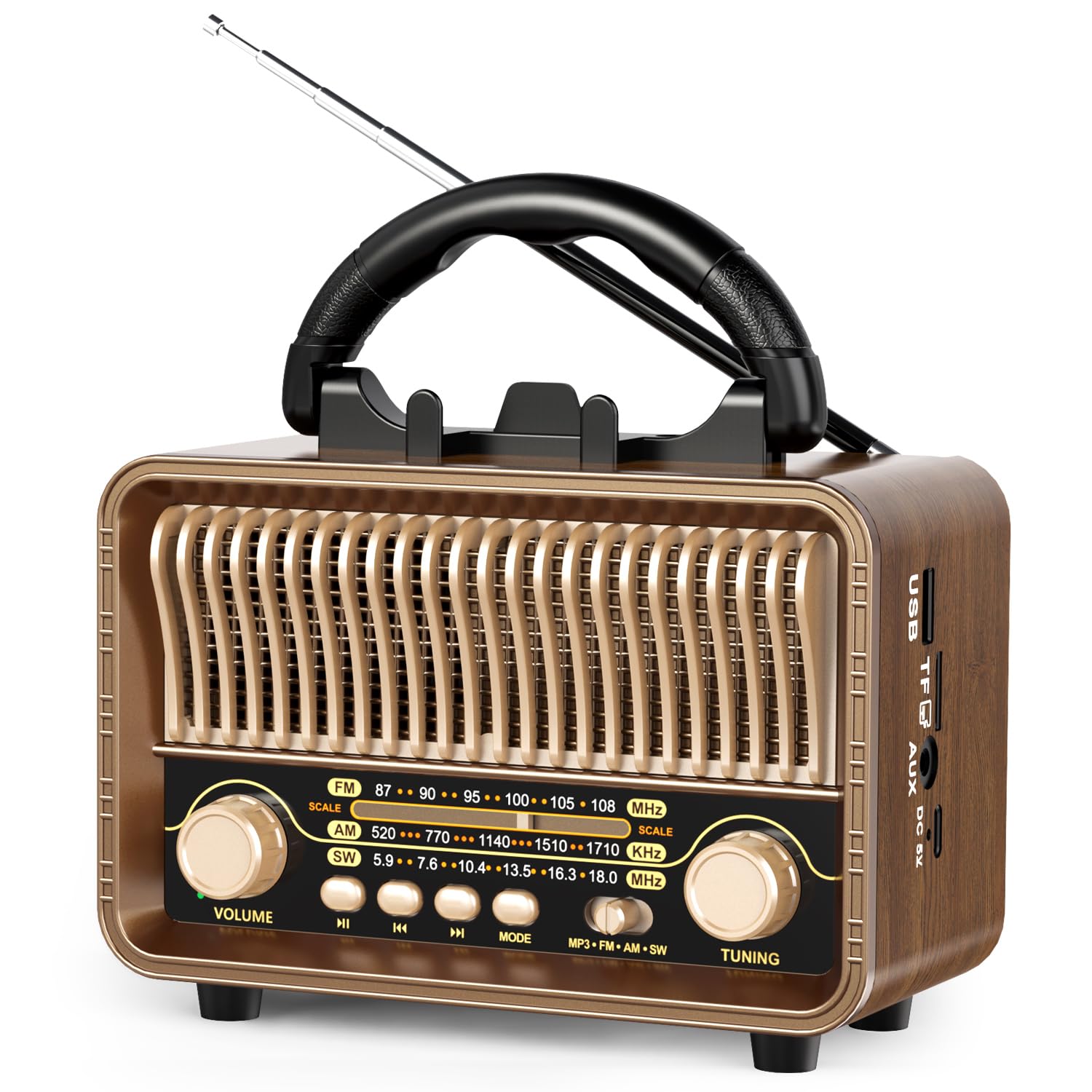 UMUTOO MG002 Retro Vintage Portable Radio AM FM SW,Transistor