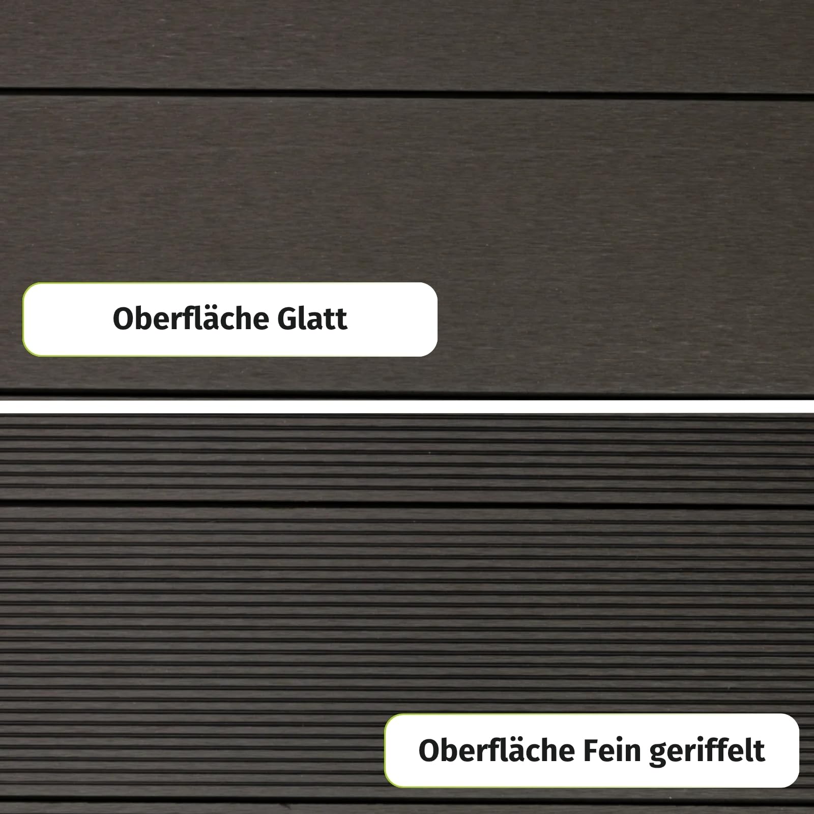 HORI Kuba WPC Terrassendielen Komplettset, Hohlkammer inkl. Unterkonstruktion & Clips, wetterfest, pflegeleicht & UV-beständig Fläche: 10 m² - 320 cm Dielenlänge - Anthrazit