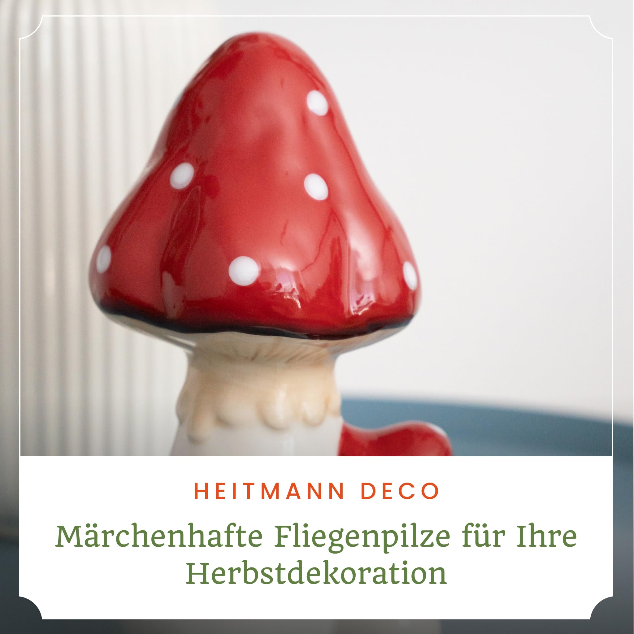 HEITMANN DECO - Porcelana muchomor, czerwony/biały, ok. 18,5 cm