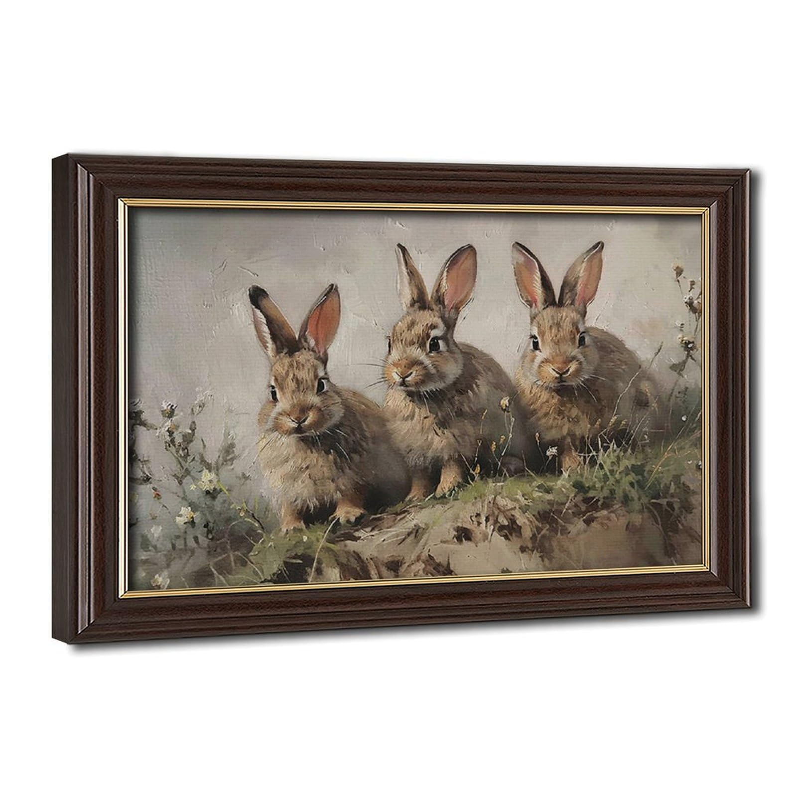 Impression sur toile lapin de Pâques rétro déco 20x30 cm - 8