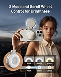Lumière selfie magnétique TELESIN C03, lumière pour téléphone compatible avec iPhone | CRI97 360° lumière annulaire LED de remplissage avec miroir pour selfies/photographie/TikTok/appels Zoom/vidéoconférence Argent