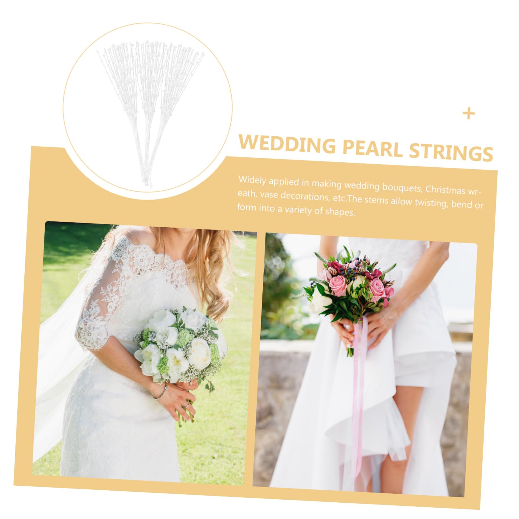 STOBOK 200stücke Perlenstiele Für Hochzeitsbouquets Bastelstiele Für Arrangements Tischdekoration Und Festlichkeiten Elegante Perlen Für Hochzeit Weihnachten Und Mehr