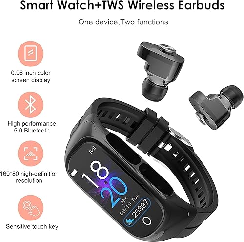 Miniatura 7 de Reloj inteligente con auriculares para hombres y mujeres, reloj de seguimiento de actividad física combinado con auriculares Bluetooth que pueden