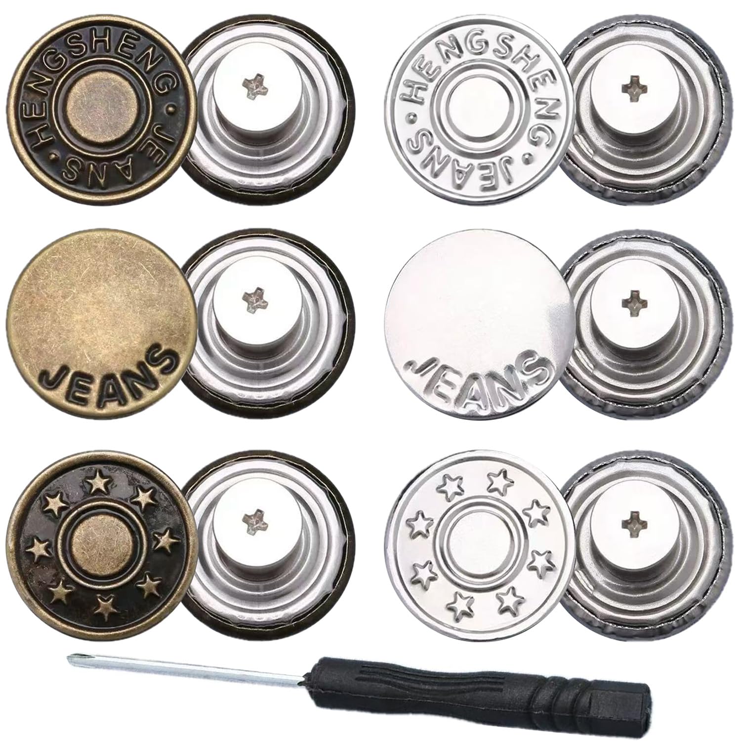 Photo 1 of Baxykez 17mm Metal Jeans Buttons