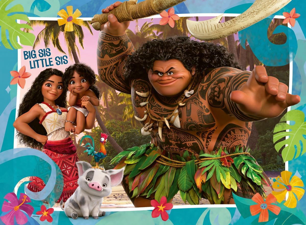 Ravensburger Disney Moana 2 Jigsaw Puzzle | 100 XXL Pieces for Kids | Unique Piece Design | Enhances Creativity | Fun and Educational