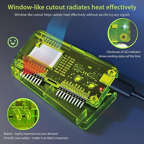 Miniatura 5 de Funda de protección para Flipper Zero Wi-Fi Dev Board V1 ESP32-S2, accesorios compatibles con Flipper Zero WiFi Dev Board - Verde con color gris