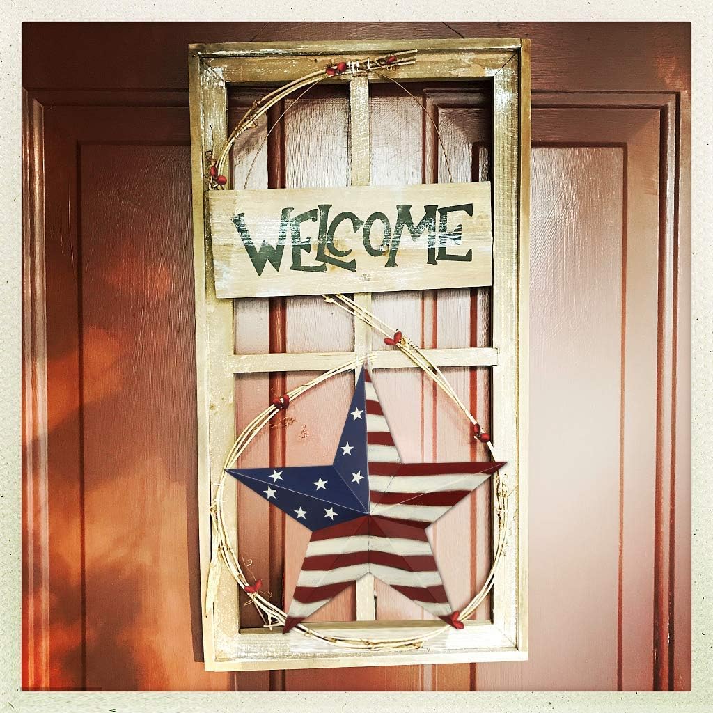 Large Patriotic BARN Stars and Stripes American Flag Star for Outside - 4th of July Americana Outdoor Decor
