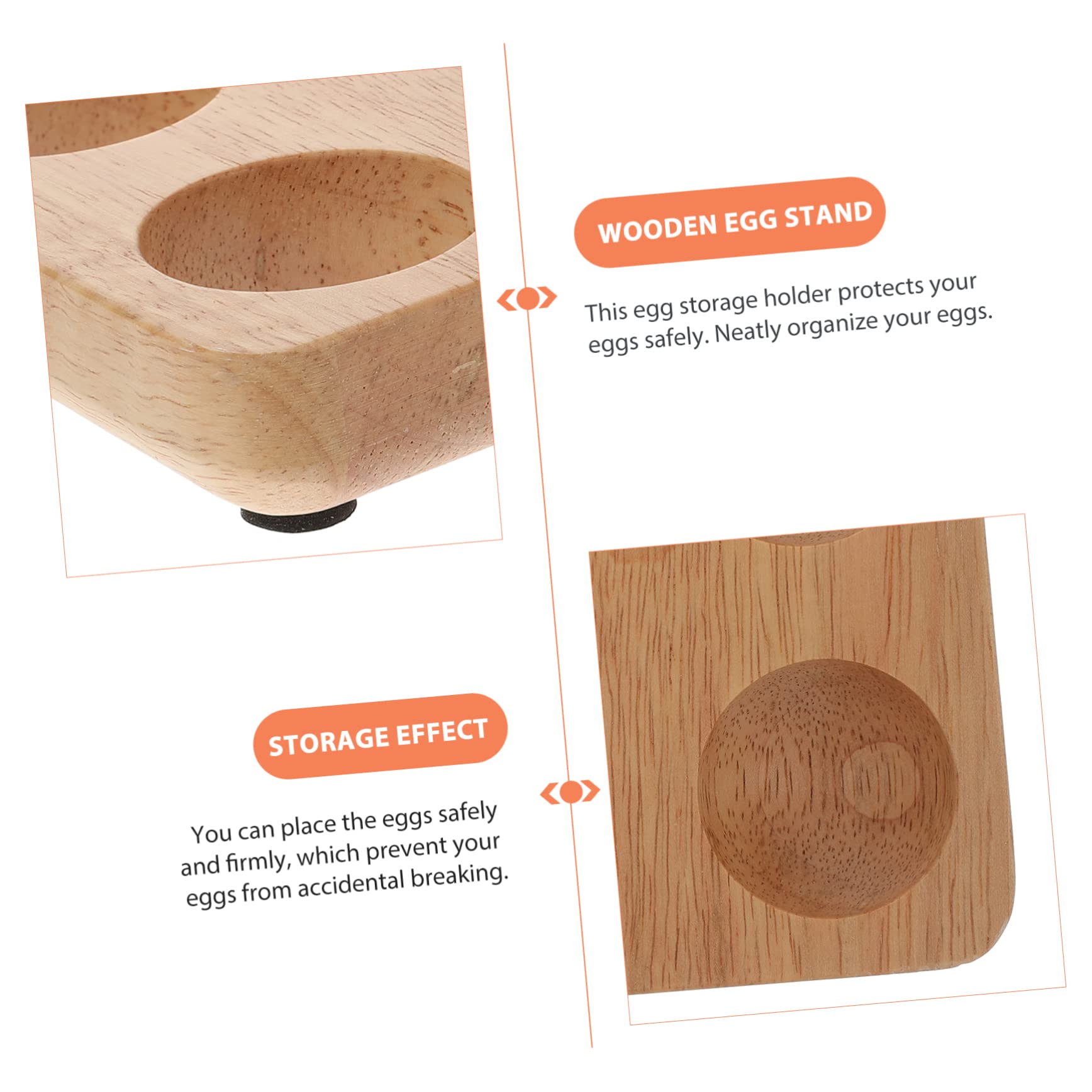 Gadpiparty 2pcs Egg Storage Base Wooden Egg Tray Kitchen Shape Holder Container Holder