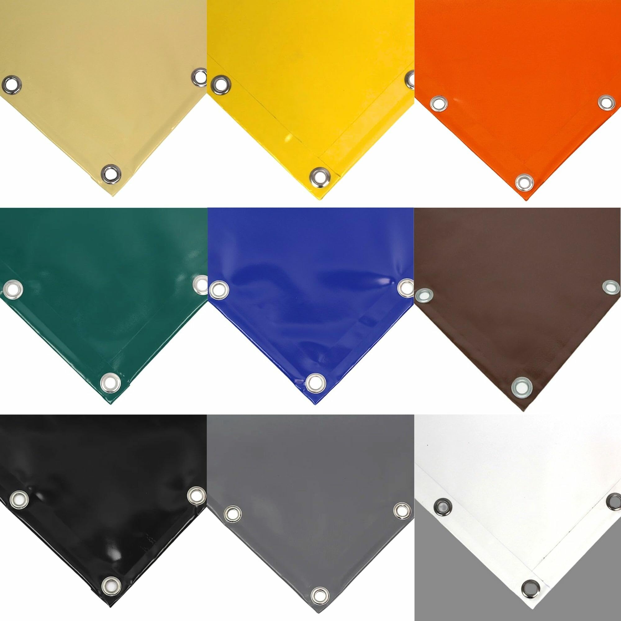 TENDEEVOLUTION Lona Impermeable Exterior PVC 650g/m² con Ojales Cada 50 cm y Borde Reforzado, Lona Plástico Resistente al Viento y Lluvia para Exterior, remolques y pérgolas (6 x 7, Blanco)