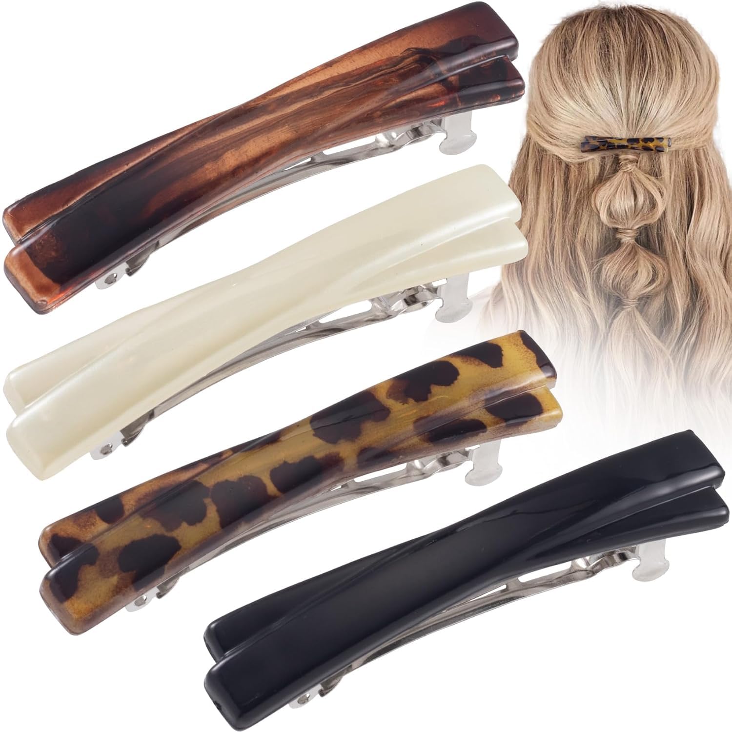 Rneswi 40 Pack Snap Hair Clips Hair Barrettes for Women