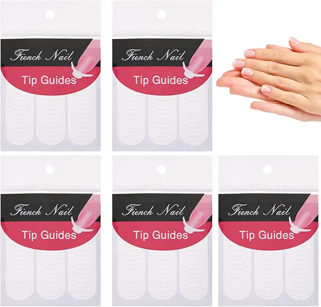 Prasacco French Nagelschablonen Set - 240 Stück weiße Mond-Aufkleber für Maniküre