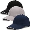 Dzpuhuojz 3 Pack Baseball Caps, Full Cotton Men's Hats & Caps, Adjustment Hats for Golf Running Sports Outdoor Workouts, Blue+Grey+Black Caps