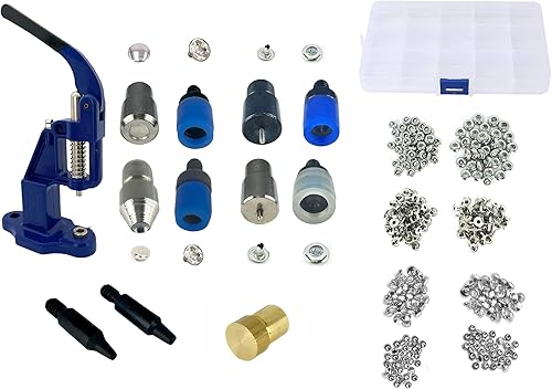Miniatura 2 de Hobby Trendy Kit de prensa con remaches de cristal y troqueles y perforadores todo lo que necesitas en ajuste de remaches de cristal (todo, rojo)