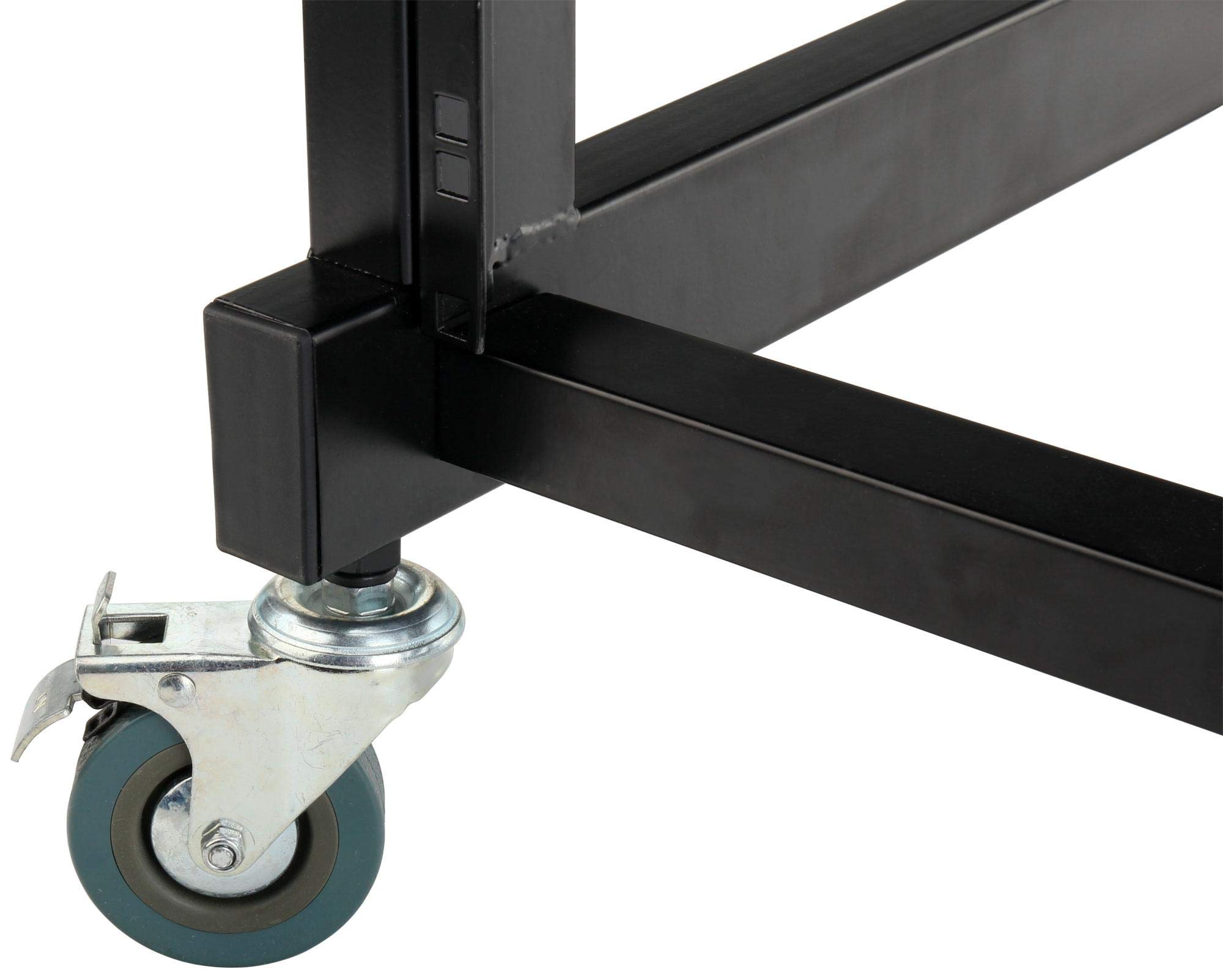 Pronomic MXS-600 carrello rack mobile con 21 unità di altezza e ruote (carrello per apparecchi 19", 12+9HE, telaio inclinabile) Nero