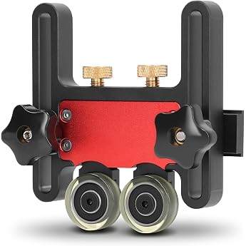 Table Saw Storage Roll Spring Board Saw Table Press Aids Bearing Roller Holding Tool for Table Saw Woodworking Double Wheel Sliding Guide Roller
