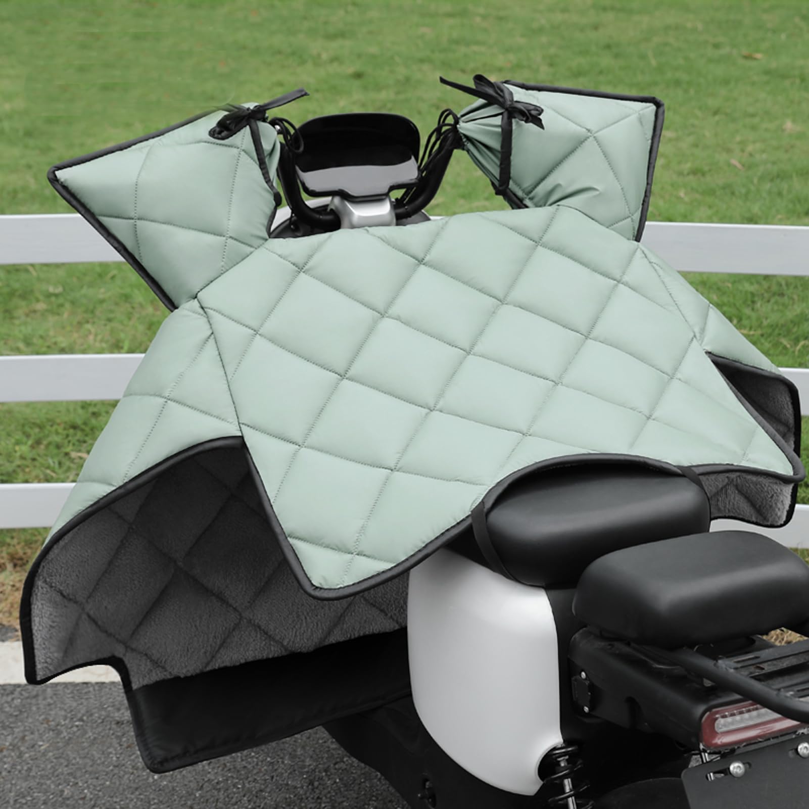 Couverture de protection des jambes de moto, doublure en peluche épaisse, coupe-vent, pour guidon de scooter et vélo électrique – Équipement de protection contre les intempéries