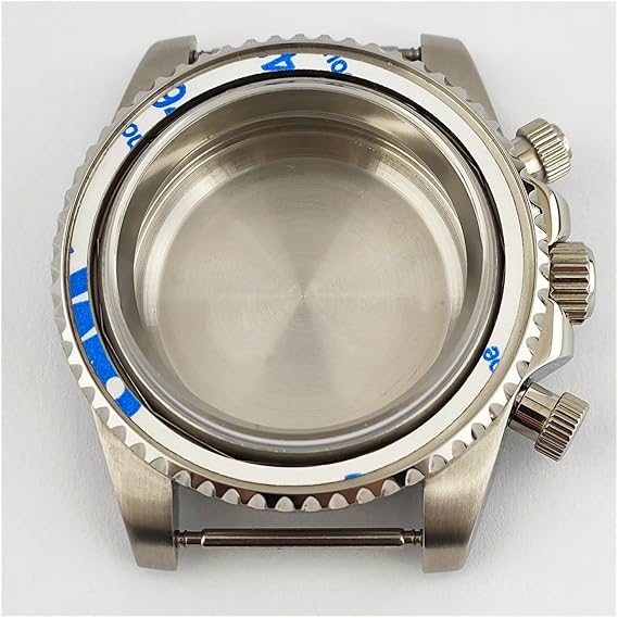 ZHGUIMING 40mm case VK63 case refitted luxury case sapphire glass stainless steel case suitable for vk63 quartz movement watch accessories(Case 6)