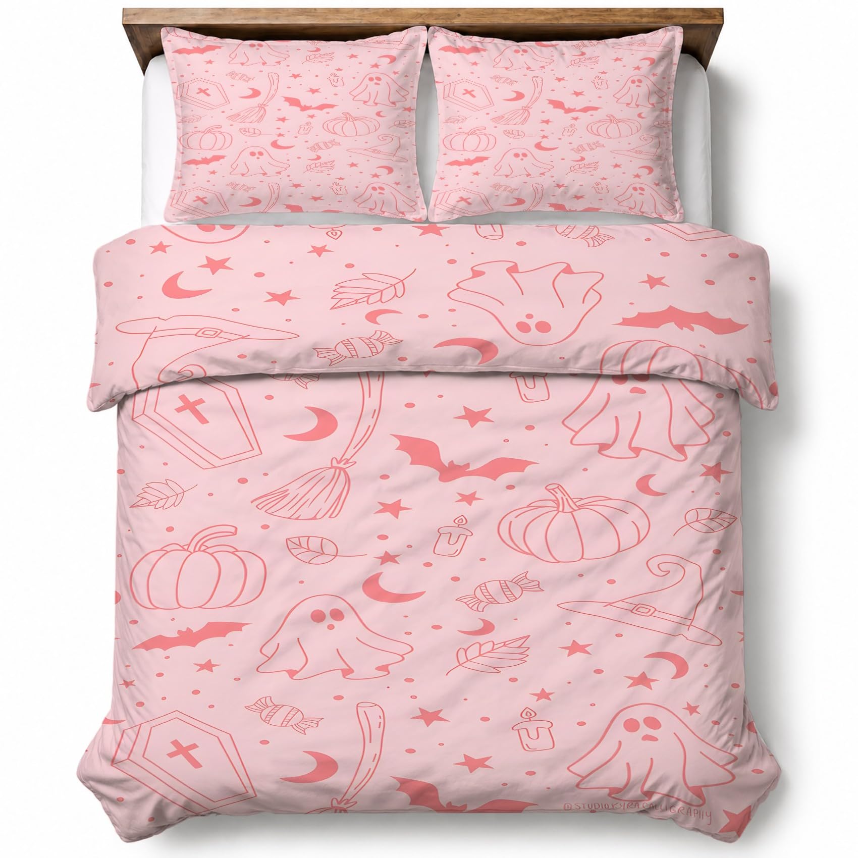 Generisch Rosa Geist Bettwäsche 200x220 3tlg Schlafzimmer Deko