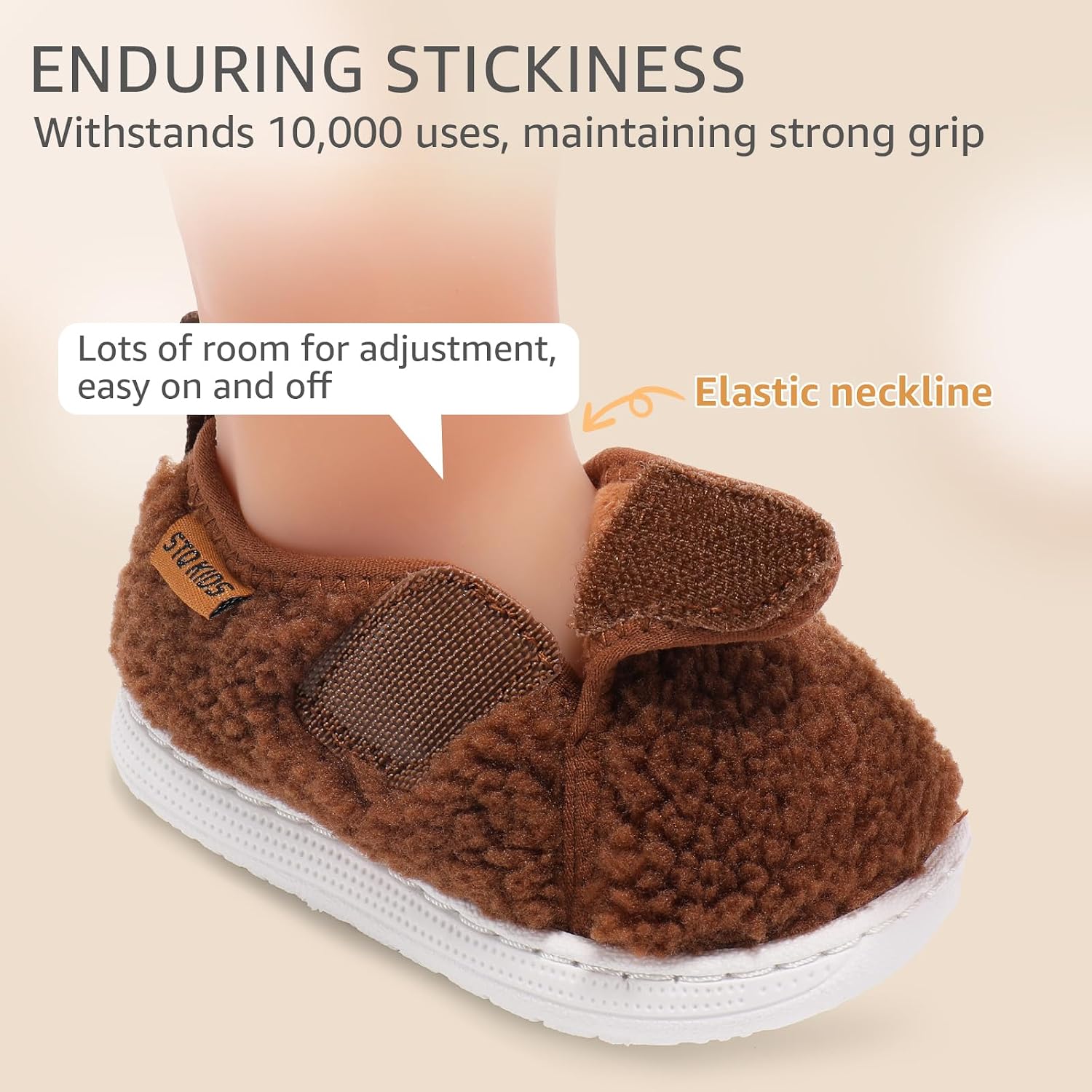 STQ KIDS Baby Boy Non Slip Slippers Lightweight Shoes with Warm Fur Line | Baby Slippers Boys Girls Indoor Outdoor Non Slip Slippers Comfort Lightweight Shoes with Warm Wool Interior