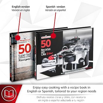 Magefesa Star Exclusive 6.3-Quart Pressure Cooker Set, Includes Steaming Basket & Recipe Book 18/10 Stainless Steel, Full Induction