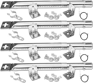 GFTIME 30.5 to 44.5CM Adjustable Burner for Charbroil, Outback, CosmoGrill, Blooma Ultar, Berkley, Uniflame, Napoleon, Universal Grill Burner Tube spare parts for most BBQ Gas Grills, 4 Pack