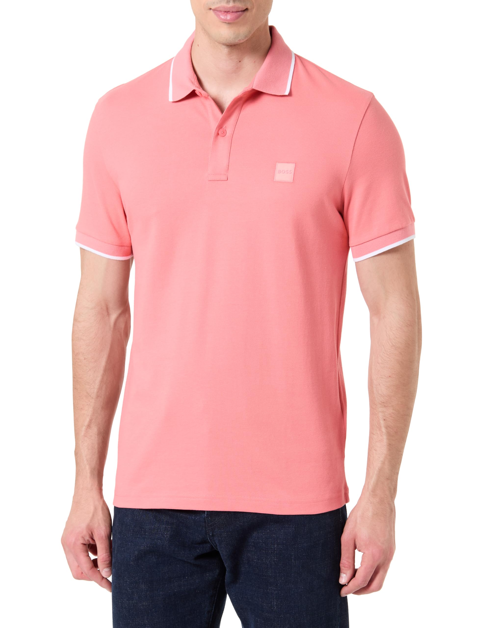 BOSS Men's Polo Shirt, Light/Pastel Red 632, XXL