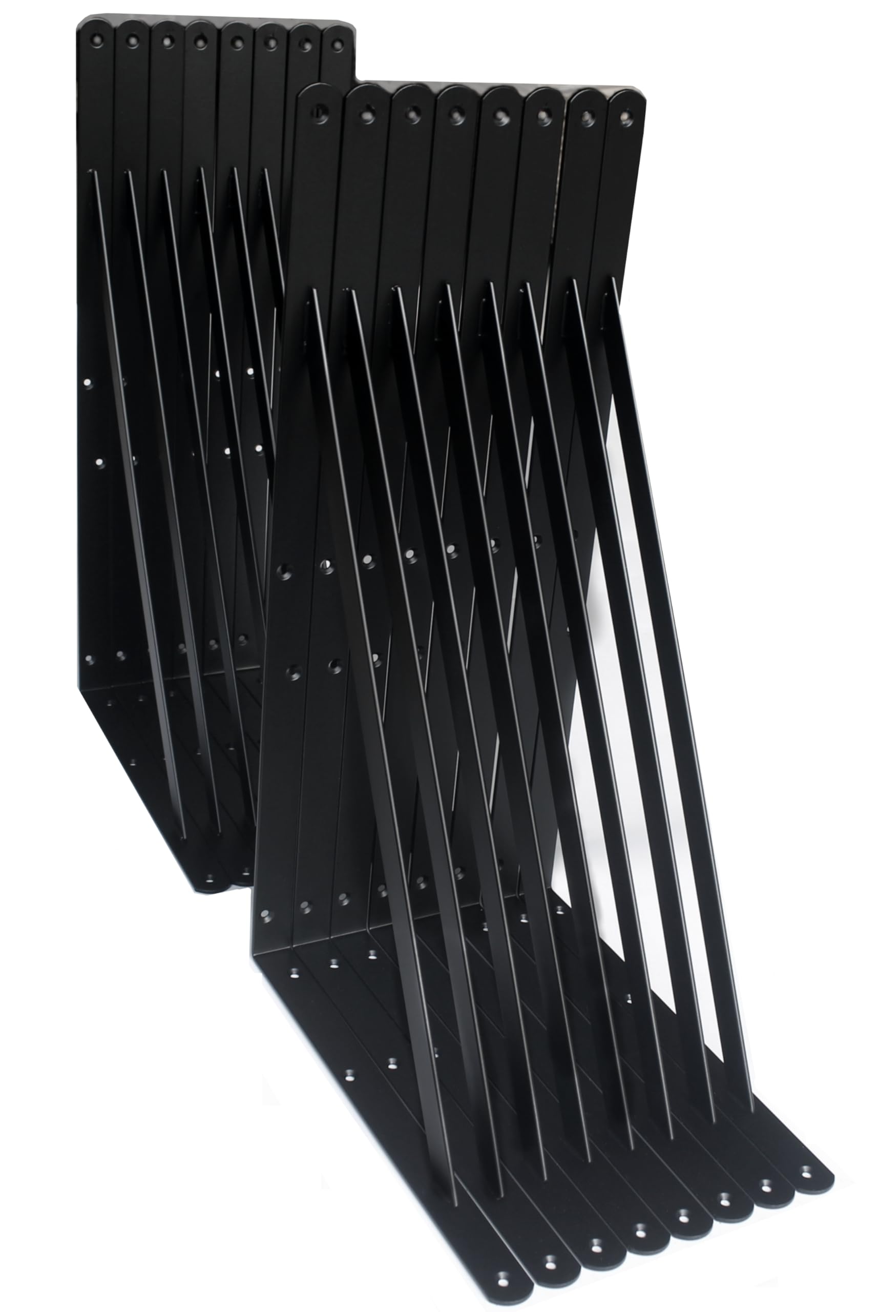 16 Pack L20 x H 12" Black Heavy Duty Shelf Brackets with Screws Metal Shelf Brackets Shelf Support Angle Brackets for Shelves L Brackets Heavy Duty Floating Shelf