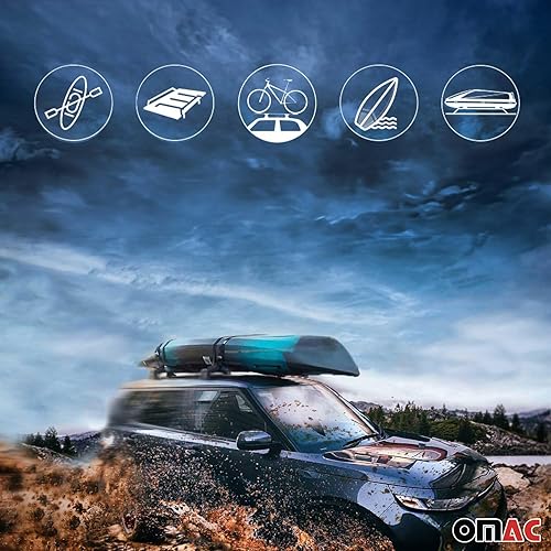 Miniatura 7 de OMAC Barras transversales de aluminio para Mazda 3 Sedan 2010-2013, color negro, 2 piezas antirrobo para viajes, kayak, canoa, surf, esquí,