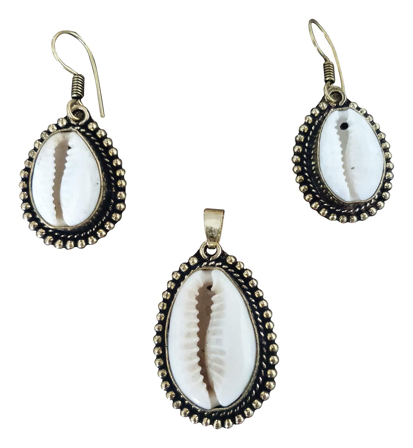 El Regalo Oxidized German Silver Cowrie Sea Shell Earrings and Pendant Set for Women (B07XXC9NVF) Amazon Price History, Amazon Price Tracker