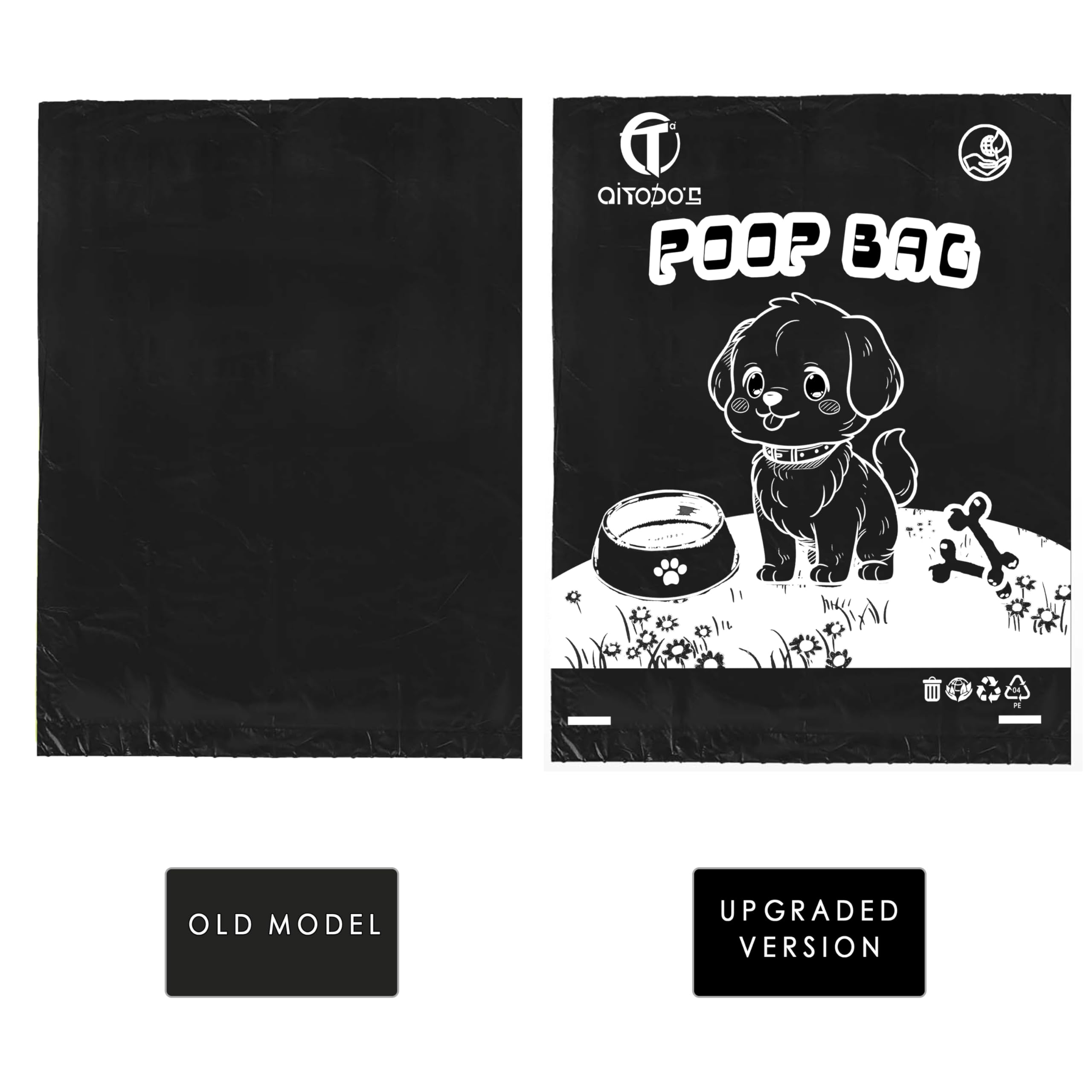 AiTodos® 600PCS Bolsas Caca Perro, Negro - Bolsas Excrementos Perros - Adecuado Salir de Casa, 31 * 22CM, Polietileno-Material, Portátil (40 Rollos, 15 por Rollo) -Poop Bags