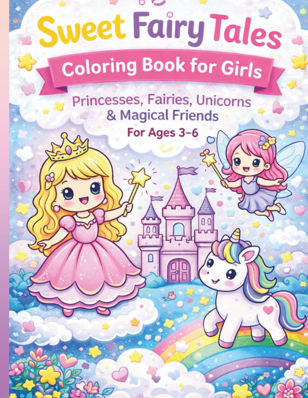 Sweet Fairy Tales Coloring Book for Girls: Princesses, Fairies, Unicorns & Magical Friends for Ages 3–6