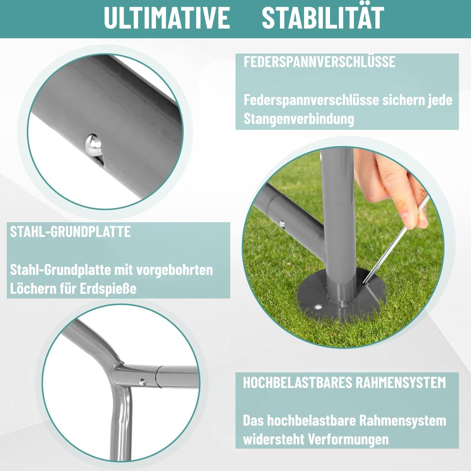 LEADZM Gerätehaus 240 x 240 cm,Wasserdicht & UV-Schutz mit Reißverschlusstür,Garagenzelt für Fahrräder,Gartengeräte & Terrasse,Gartenhaus,Fahrradgarage & Aufbewahrungszelt,Grau