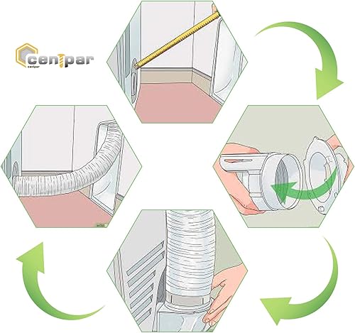 Miniatura 3 de Cenipar Manguera de ventilación para secadora, manguera de ventilación de conductos de 4 pulgadas, lámina de aluminio flexible sin aislamiento (4