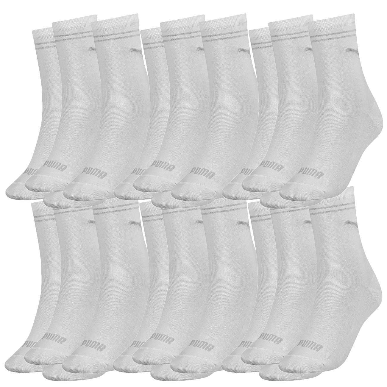 PUMA Damen New Casual Socken Classic 12er Pack 35-38 39-42, Größe:39/42, Farbe:White (300)
