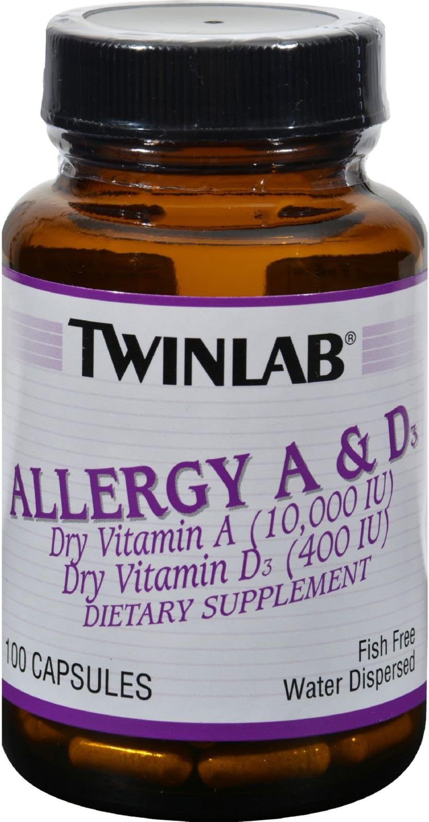 TWINLAB ALLERGY A&D 10,000/400, 100 CAP